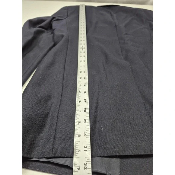 Vintage Scabal Savile Blazer Mens 44L Blue Wool Jacket 80s Gold Buttons